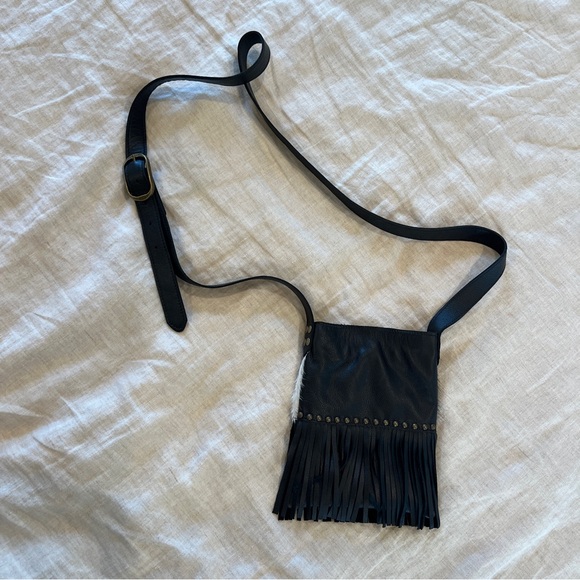 Lucchese Cow Print Bag with Fringe - Picture 2 of 9